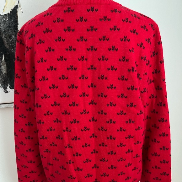 NWOT Talbot's Red Zip Front Nordic Deer Cardigan Sweater Size Small - Picture 10 of 11